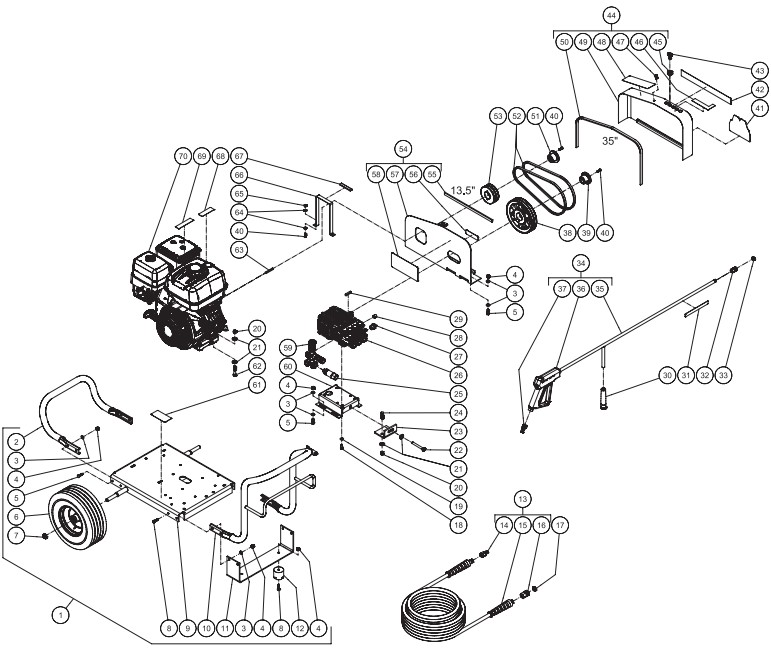 MITM JCW-4004-2MHB pressure washer parts and manual